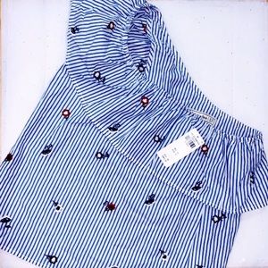 Abercrombie & Fitch striped floral top